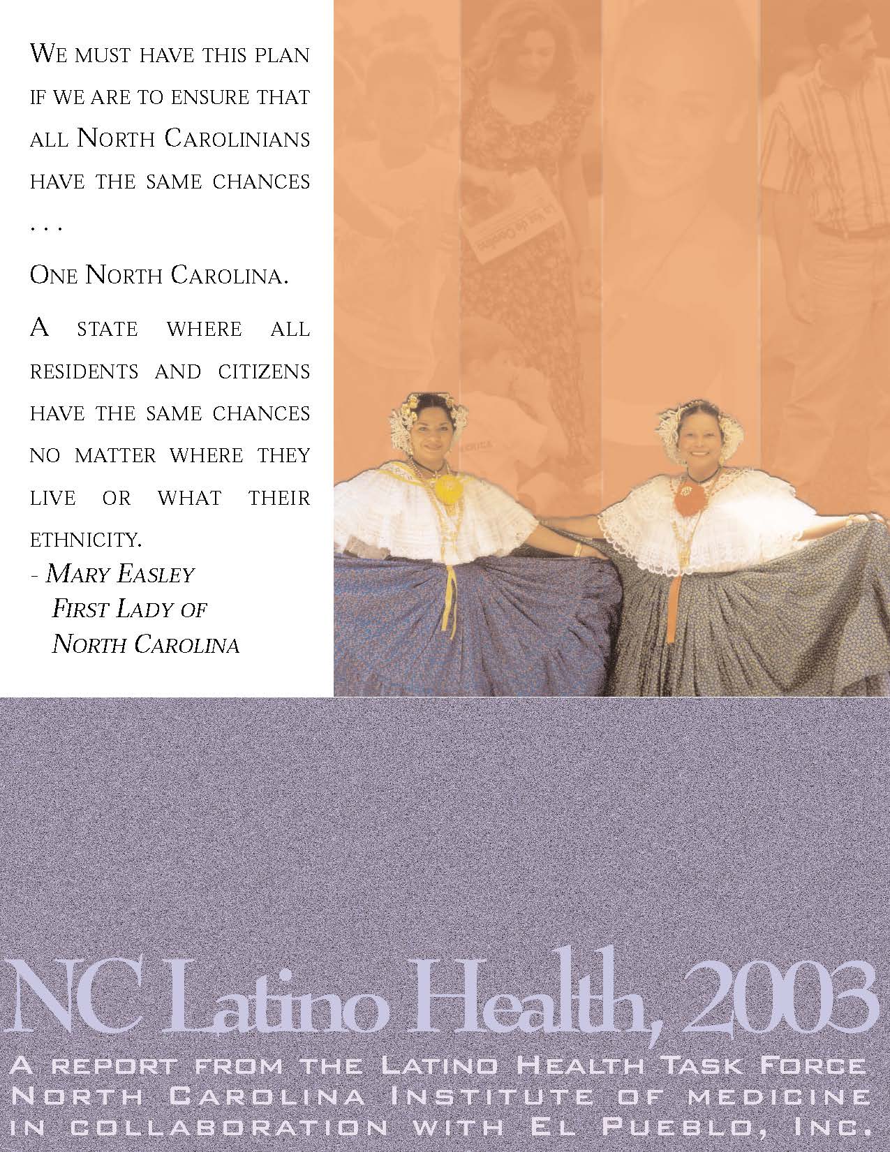 Report Cover: NC Latino Health, 2003