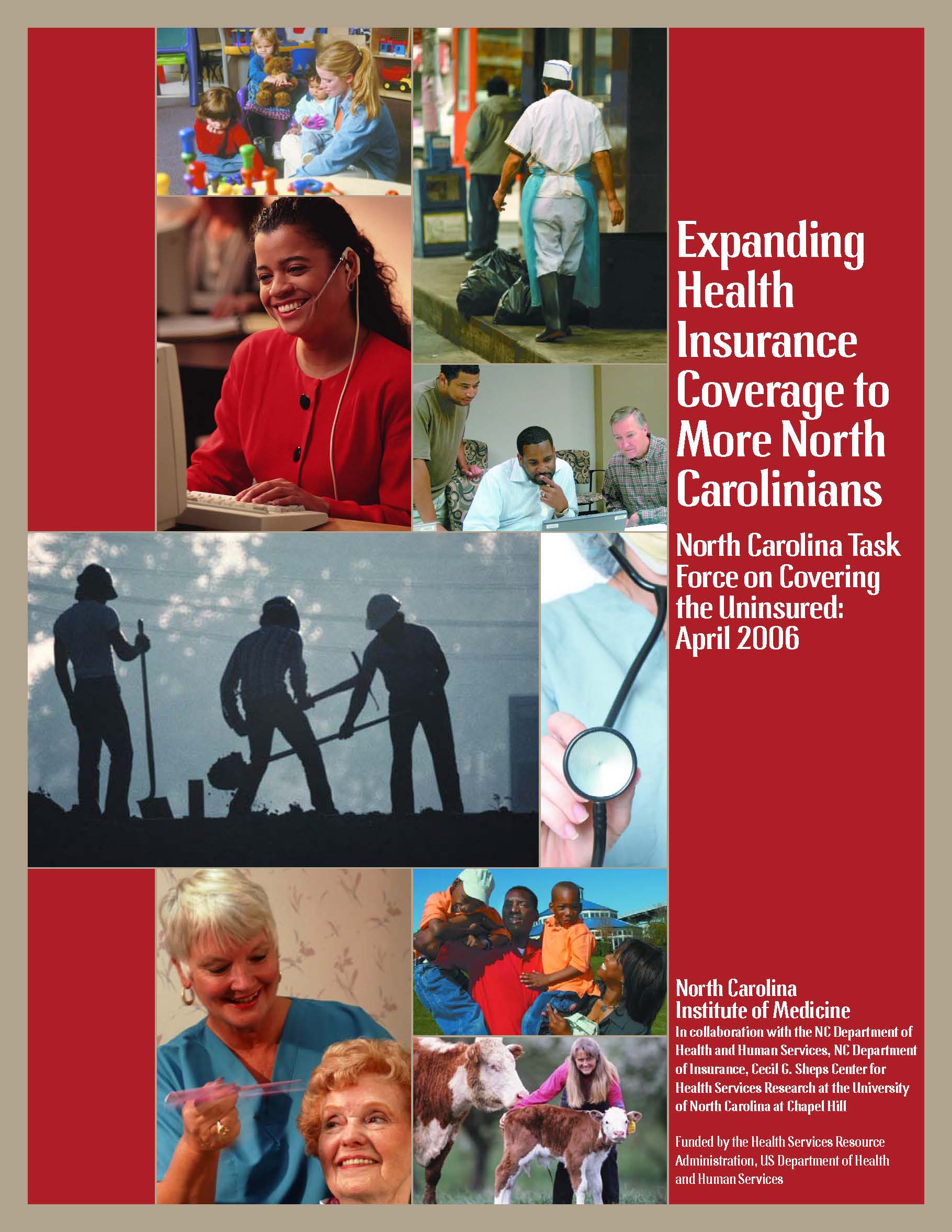 Report Cover: Expanding Health Insurance Coverage to More North Carolinians