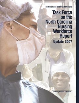 Report cover: Task Force on the NC Nursing Workforce Report, Update 2007
